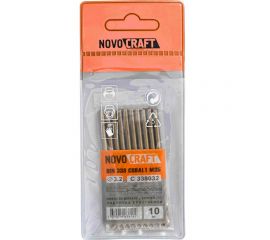 Сверло среднее по металлу (10 шт; 3.2х65х36 мм; Кобальт M35; DIN 338) Novocraft C338032 