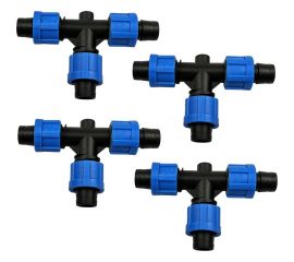 Компрессионный тройник для капельной ленты 16 мм Профитт 4 шт. 1648444 