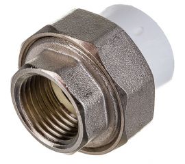 Комбинированная разъемная муфта (американка) PRO AQUA PP-R ВР белая d-20 мм 1/2" PA20008b 