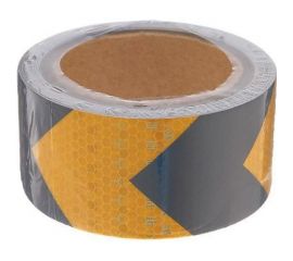 Светоотражающая самоклеящаяся лента СИМАЛЕНД черно-желтая, 5 см х 5 м 5155977 