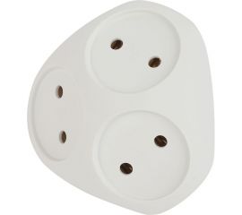 Электрический разветвитель ЭРА SPx-3-W на 3 розетки без заземления 10А белый, Б0053481 
