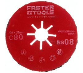 Диск шлифовальный гофрированный 125 мм, P80 FASTER TOOLS 5808 