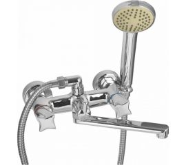 Смеситель для ванной WISENT с поворотным изливом 20 см и душем 3187 