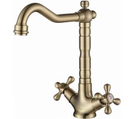 Смеситель для кухни KAISER Carlson Style крест, керамика, бронза 44233-1 