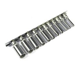 Набор головок 1/4"", длинные 12 гранные, дюймовые, на планке,11 шт. FORCE 21110D 
