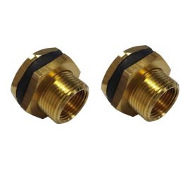 Штуцер для врезки в бочку 1/2"" ВР х 3/4"" НР + уплотнитель, 2 шт HG 1649809 