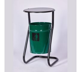 Уличная урна ПРОФМЕТСТИЛЬ с крышкой, зеленая Арт 500 
