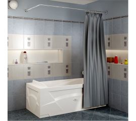 Карниз для шторы на прямоугольную ванну Радомир Г-образный 180х80 хром 1-12-2-0-0-992 