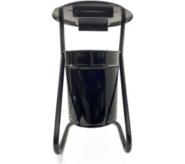 Металлическая уличная урна ПРОФМЕТСТИЛЬ черная, с пепельницей 609 