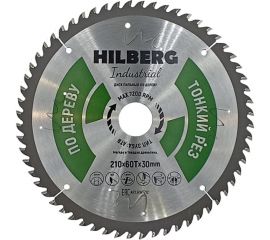 Диск пильный по дереву Industrial 210х30 мм, 60Т, тонкий рез Hilberg HWT212 