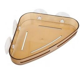 Угловая полка Аквалиния пластиковая, на присоске, коричневая W6952 