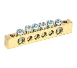 Шина PEN земля-ноль REXANT 6x9 мм 6/2 6 групп/крепеж по краям 11-2365 