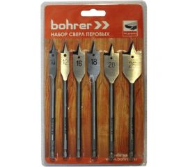 Набор сверл перовых по дереву (6 шт; 10;12;16;18;20;25х152 мм) BOHRER 35200600 