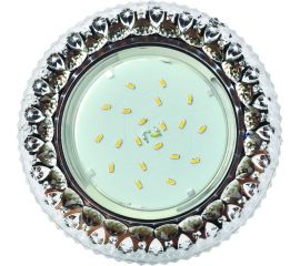 Встраиваемый светильник Ecola GX53 H4 LD7009 подсветка, кристалл, прозрачный черный - хром 40x125 FK53CCEFB 