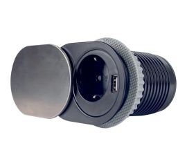 Выдвижной встраиваемый розеточный блок GTV на 1 EURO розетки и 1 USB AE-BPW1S1UCH-51 