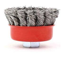 Щетка чашечная жгутовая 13-021 65мм; M14 для УШМ, ворс гофр нерж сталь 0,50 EuroBrush EB-ASS1 