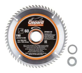 Диск пильный 190x30/20/16 мм, 60Z Gepard GP0902-60 