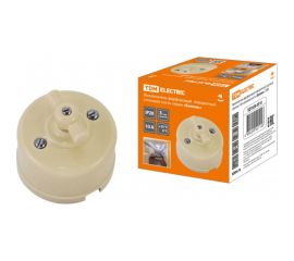 Поворотный выключатель TDM фарфоровый с ручкой бантик 10А слоновая кость «Болонь» SQ1820-0310 