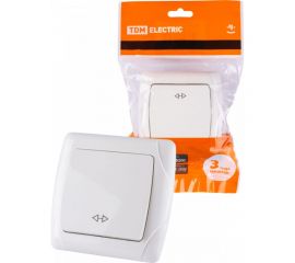 1-клавишный перекрестный выключатель TDM 10А белый Онега SQ1805-0062 