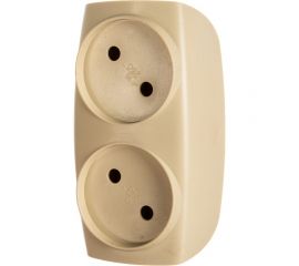 Тройник без заземления, 2 гнезда, слоновая кость ЭРА SP-2-I Б0017017 