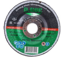 Диск шлифовальный по металлу METAL Standard (125х22.23х6 мм) D.BOR D4-F27-GS-125-60-22 