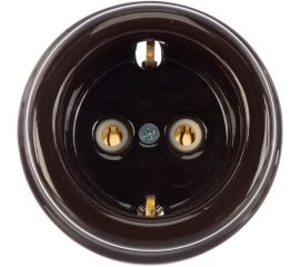 Керамическая розетка Interior Electric с/з, шоколад, серия АРБАТ РК004 