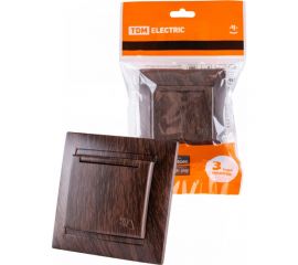 Розетка TDM 2П+З 16А 250В IP44 с крышкой венге Лама SQ1815-0426 