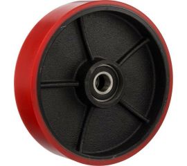 Колесо под гидроузел (200 мм; 400 кг; полиуретан/чугун; под ось 20 мм) Стелла-Техник 200P 