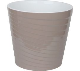 Пластиковый горшок liveingreen Эйс фраппе/белый, 3.8 л, диам. 19 см, высота 17.5 см, с вкладкой ЭС19-90 