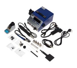 Паяльная станция REXANT с феном, паяльником и демонтажным паяльником с оловоотсосом, r048k 12-0736 