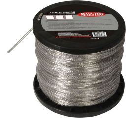 Стальной трос с ПВХ-покрытием MAESTRO D4 мм, L20 м, прозрачный 69552-1 