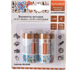 Элемент питания TDM LR14 C Alkaline 1,5V BP-2 Народный SQ1702-0014 