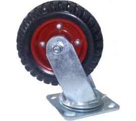 Колесо поворотное (литая резина; 125 мм; литое) КРАСНЫЙ ДИСК MFK-TORG SC80Л125 