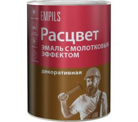 Эмаль с молотковым эффектом Расцвет алкидно-стирольная, серебристая, 0.8 кг 77624 