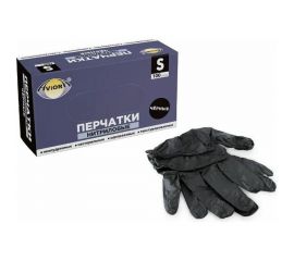 Нитриловые перчатки AVIORA, черные, 4 гр., размер M, 100 шт. 402-795 