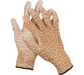 Садовые перчатки Grinda, прозрачное PU покрытие, 13 класс вязки, коричневые, размер S 11292-S 