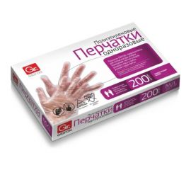 Полиэтиленовые перчатки GRIFON р-р М, 200 шт. 303-030 