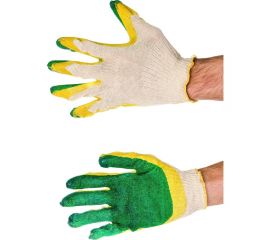 Перчатки с двойным латексным обливом INTERFIX ЛЮКС 13 класс, зеленые 30031 
