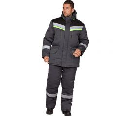 Утеплённый костюм ГК Спецобъединение УРЕНГОЙ серый-черный, размер 96-100, рост 170-176 Кос 314/ 96/170 