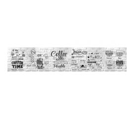 Кухонный фартук Оптион КОФЕЙНОЕ МЕНЮ (ABS; с уф-печатью; 2000x600x1,5 мм) 80644 