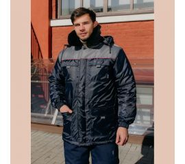 Утепленная куртка ООО ГУП Бисер Инженер Grey, Оксфорд, темно-синий/серый/красный, р-р 52-54 рост 182-188 4670132028157 