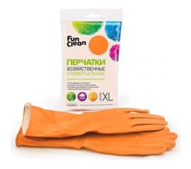 Хозяйственные универсальные перчатки Fun Clean оранжевые, р. XL 6487 