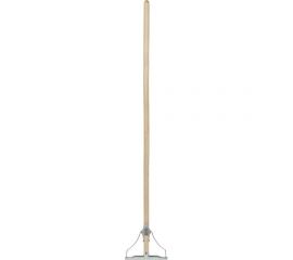 Деревянная швабра ООО Комус с металлическим зажимом 20 см, рукоятка 120 см 1397101 