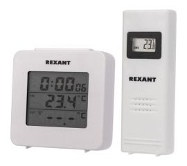 Метеостанция с часами и беспроводным выносным датчиком REXANT 70-0592 