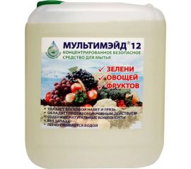 Концентрированное средство для мытья зелени, овощей, фруктов Мультимэйд 12 5 л 4607002303410 