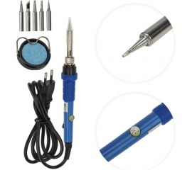 Паяльник REXANT с регулировкой температуры, подставка, 5 жал, керамический 65 вт, 220-480c 12-0614 
