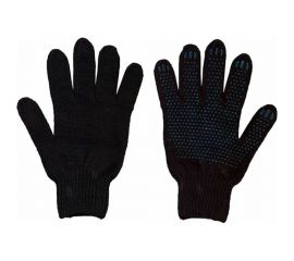 Перчатки R2R х/б 10 класс, 4 нити, с ПВХ, черные, 500 пар R2R 7010-0410BL 