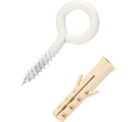 Петля-шуруп ЕВРОПАРТНЕР бел. L10 х d3 x O5 мм 4шт. 13 6298 1 