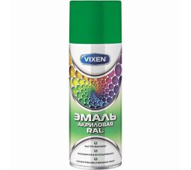 Акриловая эмаль VIXEN VX-36002 лиственно-зеленая, аэрозоль, 520 мл 54597 