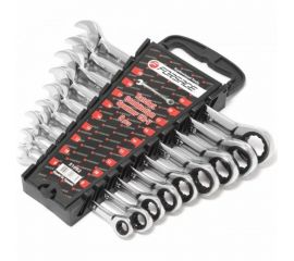 Набор комбинированных ключей Forsage трещоточные, 9 пр, в пластиковом держателе F-51092 